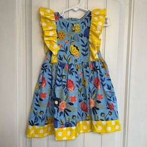 Cute dress with yellow polka dots and flowers size 2-3T